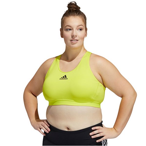 ADIDAS Women's Plus Size Dont Rest Alphaskin Padded Sports Bra White Size  3X