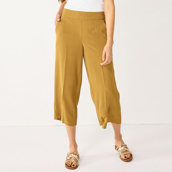 Plus Size Nine West High Rise Wide Leg Crop Pants