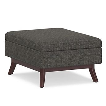 Simpli Home Owen Mid Century Modern Coffee Table Storage Ottoman