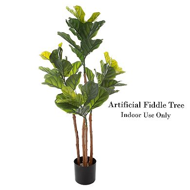 Nature Spring 4-ft. Artificial Fiddle Leaf Fig Tree Floor Decor