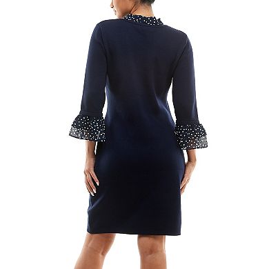 Women's Nina Leonard Mock-Layer Sheath Sweater Dress
