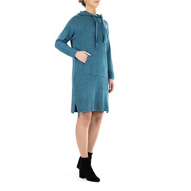 Women's Nina Leonard Hooded Sweatshirt Dress