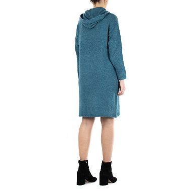Women's Nina Leonard Hooded Sweatshirt Dress