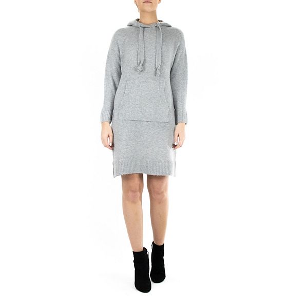 Women's Nina Leonard Hooded Sweatshirt Dress