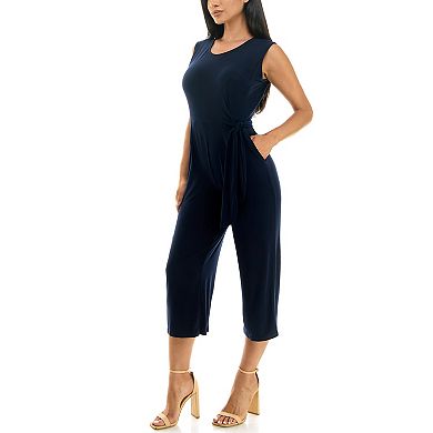 Women's Nina Leonard Sleeveless Culottes Jumpsuit