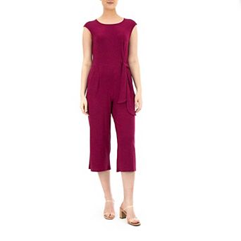 Women's Nina Leonard Sleeveless Culotte Jumpsuit