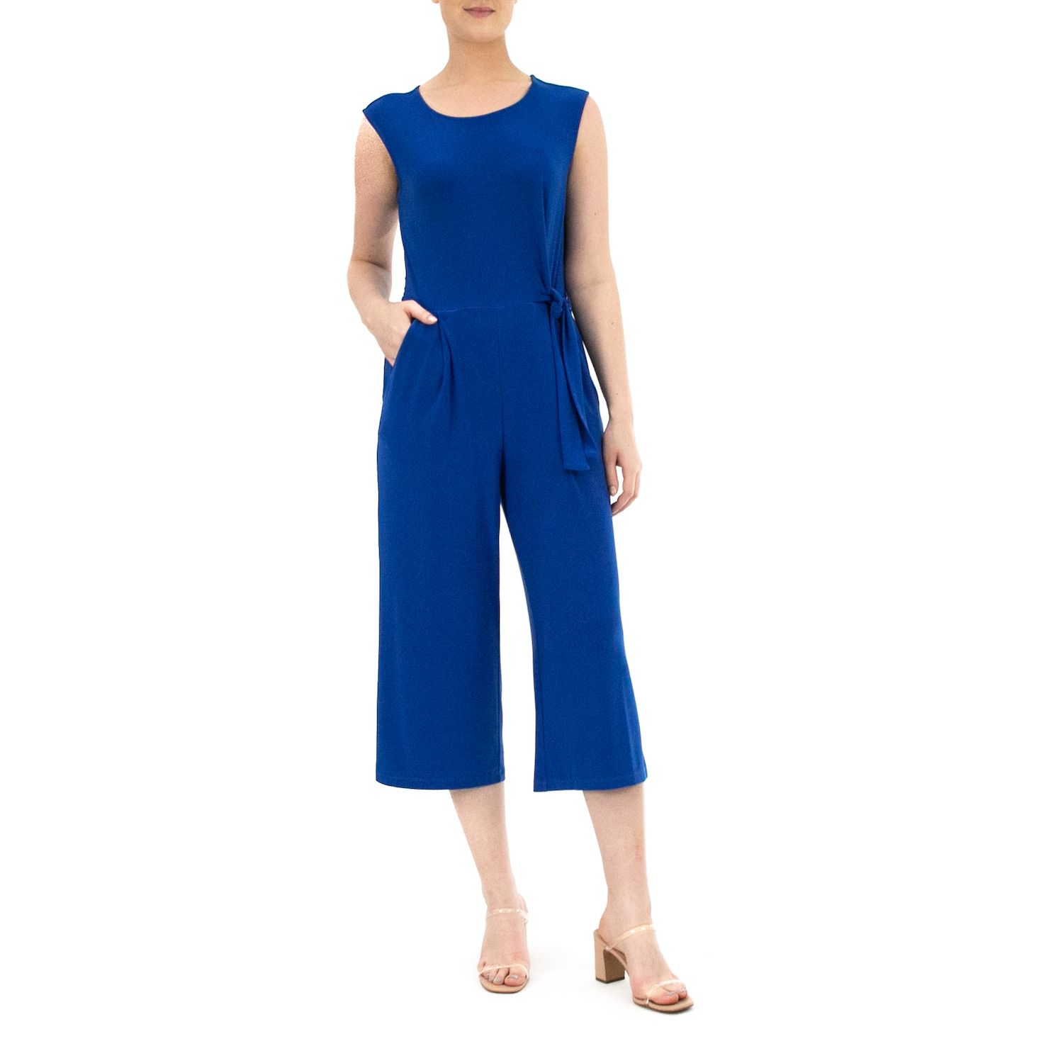 Женский комбинезон Nina Leonard Sleeveless Culotte, цвет: Глубокий морской — фото 1