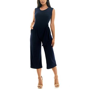 Women's Nina Leonard Sleeveless Culotte Jumpsuit