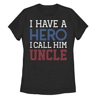 Junior's I Have A Hero I Call Him Uncle Word Stack Tee