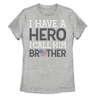 Junior's I Have A Hero I Call Him Brother Word Stack Tee