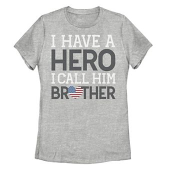 Junior's I Have A Hero I Call Him Brother Word Stack Tee