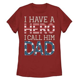 Junior's I Have A Hero I Call Him Dad Word Stack Tee
