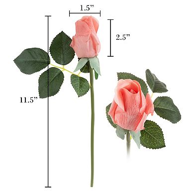 Nature Spring Artificial Rose Bud Arrangement Table Decor 2-piece Set
