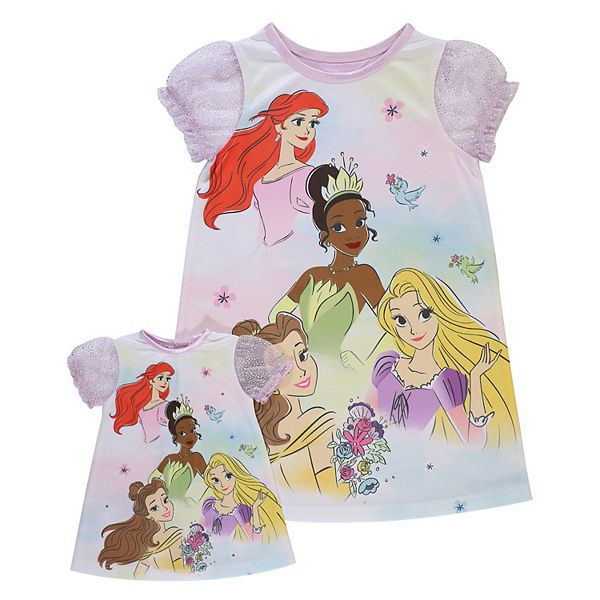 Toddler Girl Disney Princess Princess Besties Nightgown & Doll Gown Set