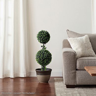 Nature Spring 3-ft. Artificial Podocarpus Double Ball Plant Floor Decor