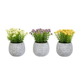 Nature Spring Artificial Flowers Farmhouse Table Decor 3 pc Set