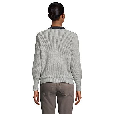 Women s Lands End Fairsisle Patchwork Crewneck Sweater