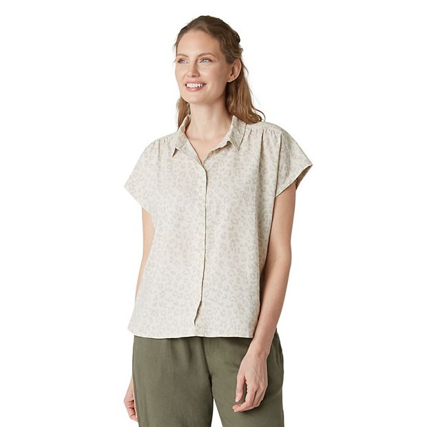 Short-Sleeve Linen-Blend Camp Shirt