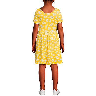 Girls 4-18 Lands' End Gathered Waist Jersey Dress in Regular & Plus