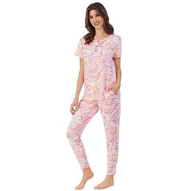 Women's Koolaburra by UGG Short Sleeve Henley Pajama Top & Banded Bottom Pajama Pants Sleep Set