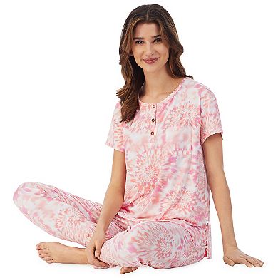 Women's Koolaburra by UGG Short Sleeve Henley Pajama Top & Banded Bottom Pajama Pants Sleep Set