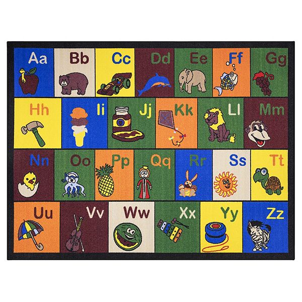 Ottomanson Garden Collection Alphabet Kids Rug