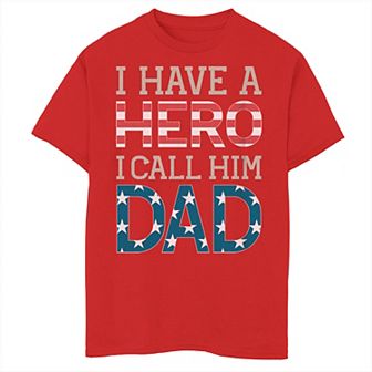 Boys 8-20 I Have A Hero I Call Him Dad Word Stack Graphic Tee
