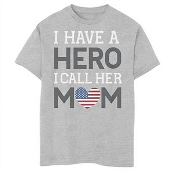 Boys 8-20 I Have A Hero I Call Her Mom Word Stack Graphic Tee