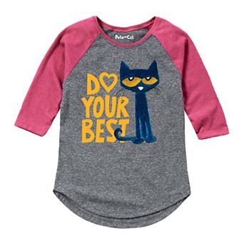 Girls 7-16 Pete the Cat Do Your Best Raglan Graphic Tee