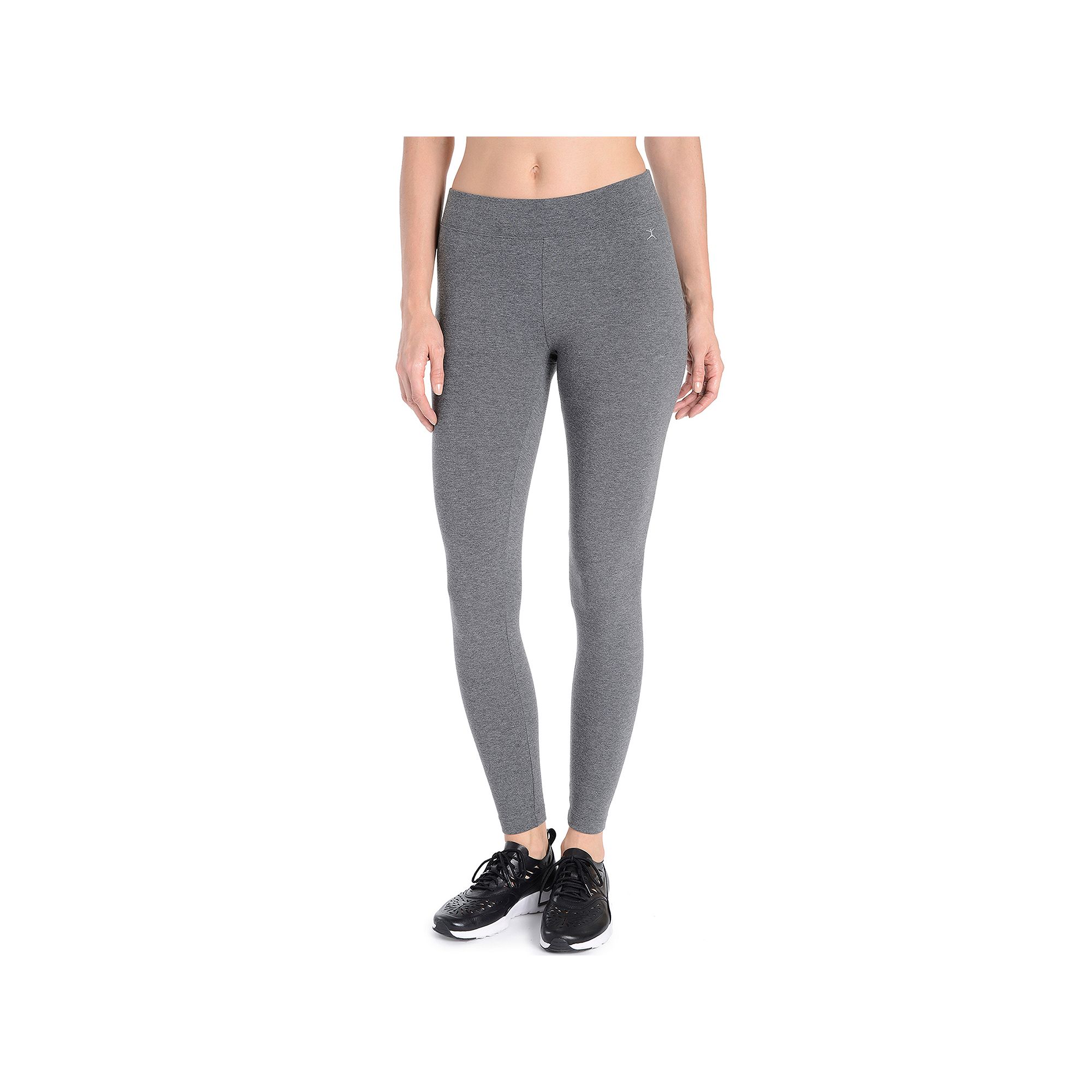 Womens Danskin Wide Waist Ankle Leggings, Size: Small, Grey Gray Heather