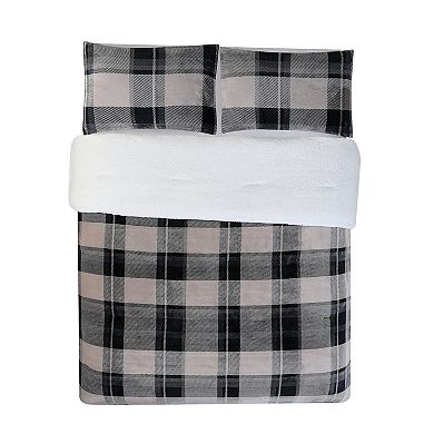 Swift Home Modern Ultra Soft Reversible Flannel Plush And Sherpa Down ...