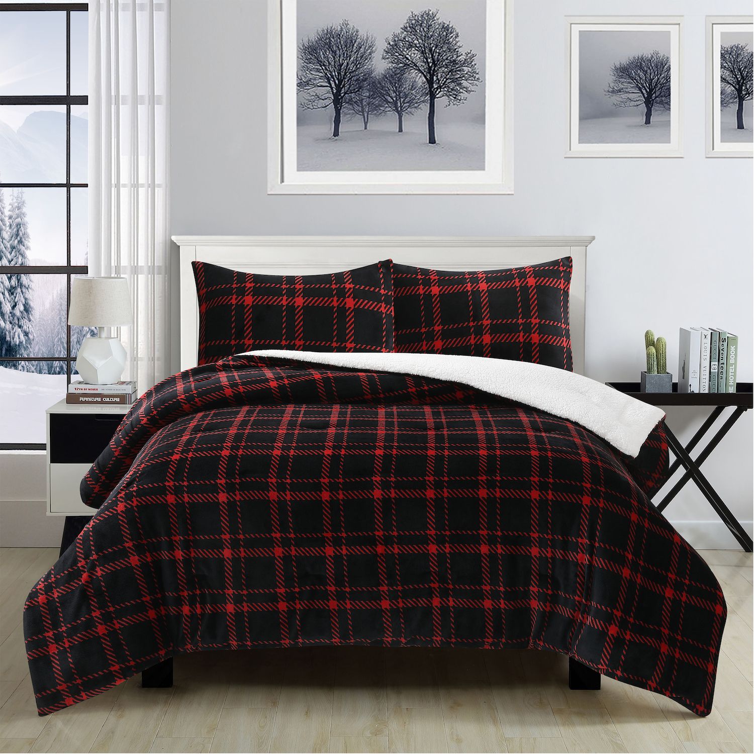 Kohl's ultra plush reversible micromink & sherpa fleece comforter set hot sale