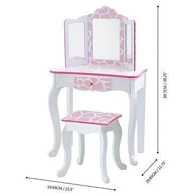 Teamson Kids Giraffe Play Vanity 2-piece Set
