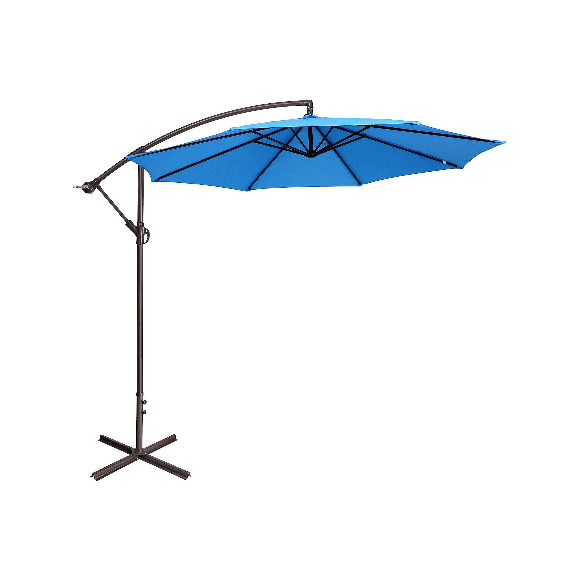Fleming Supply Offset Blue Swivel Patio Umbrella