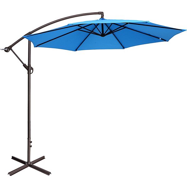 Fleming Supply Swivel Patio Umbrella With Offset Pole - 10', Blue