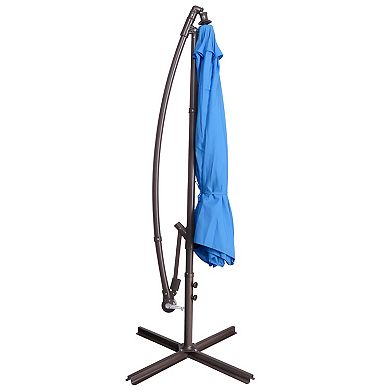 Fleming Supply Offset Blue Swivel Patio Umbrella