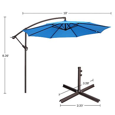 Fleming Supply Offset Blue Swivel Patio Umbrella