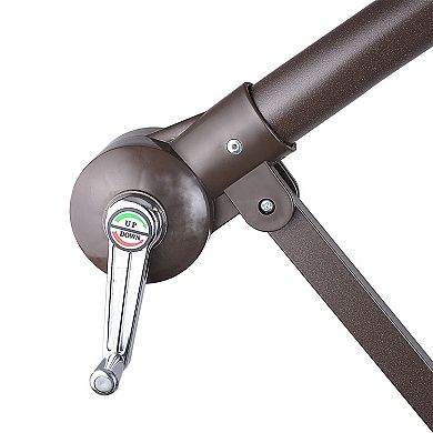 Fleming Supply Offset Blue Swivel Patio Umbrella