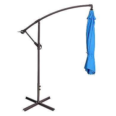 Fleming Supply Offset Blue Swivel Patio Umbrella
