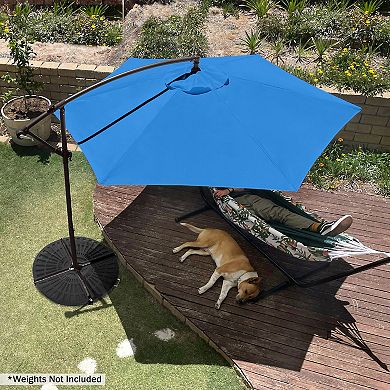 Fleming Supply Offset Blue Swivel Patio Umbrella