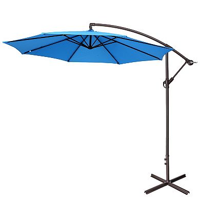Fleming Supply Offset Blue Swivel Patio Umbrella
