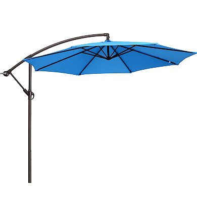 Fleming Supply Offset Blue Swivel Patio Umbrella