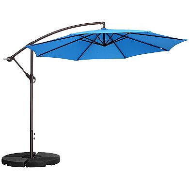 Fleming Supply Offset Blue Swivel Patio Umbrella