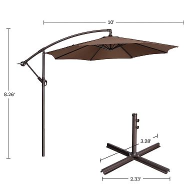Fleming Supply Offset Brown Swivel Patio Umbrella