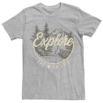 Men's Explore The Wild Life Mountain Scene Circle Tee