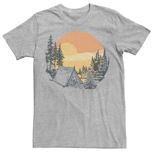 Men's Camping Sunset Forest Circle Scene Tee