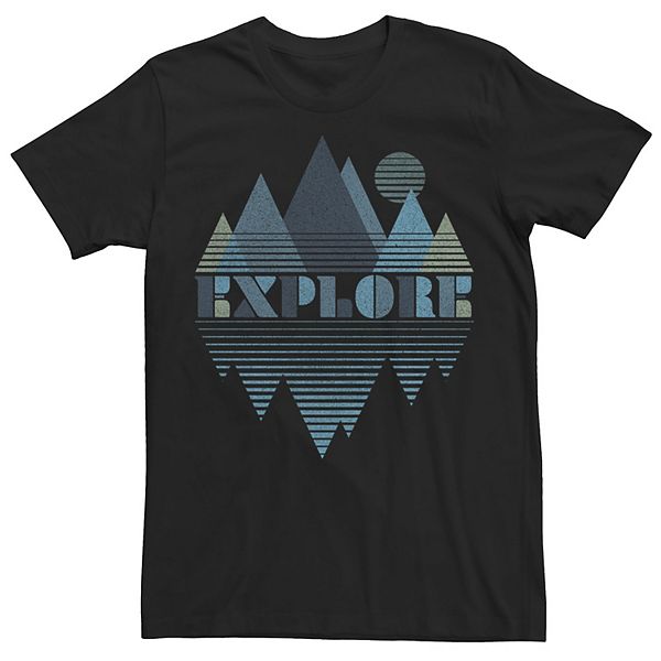 Men's Explore Orange Colors Gradient Stripes Tee