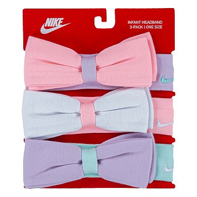 Baby Girl Nike Three-Pack Pastel Bow Headbands Set