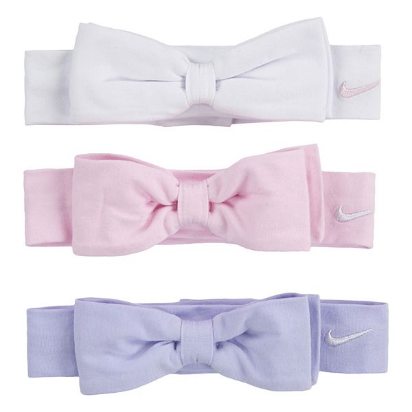 Baby Girl Nike Three Pack Pastel Bow Headbands Set