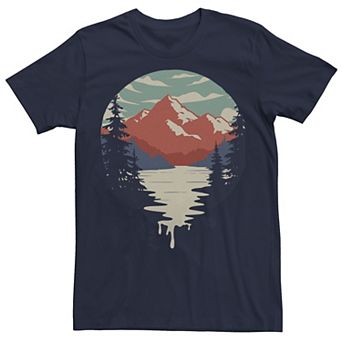 Men's Mountain and Pouring Lake Circle Scene Tee
